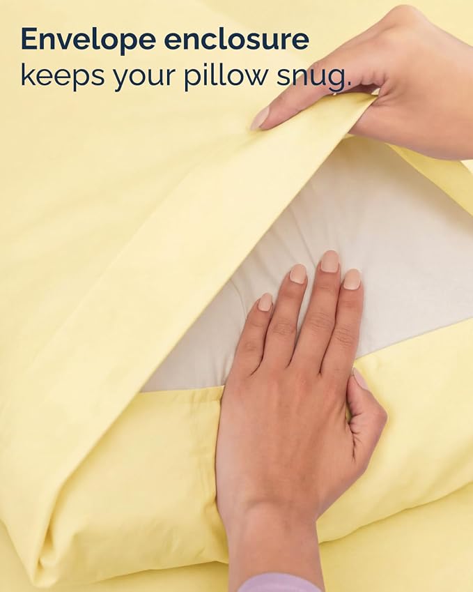 Twin XL 4 Piece Sheet Set - College Dorm Room Essentials - Yellow | Ultra Soft Dorm Bedding Set, 8" to 16" Inch Deep Pockets, 1 Flat & 1 Fitted Sheet & 2 Pillowcases, Wrinkle & Fade Free
