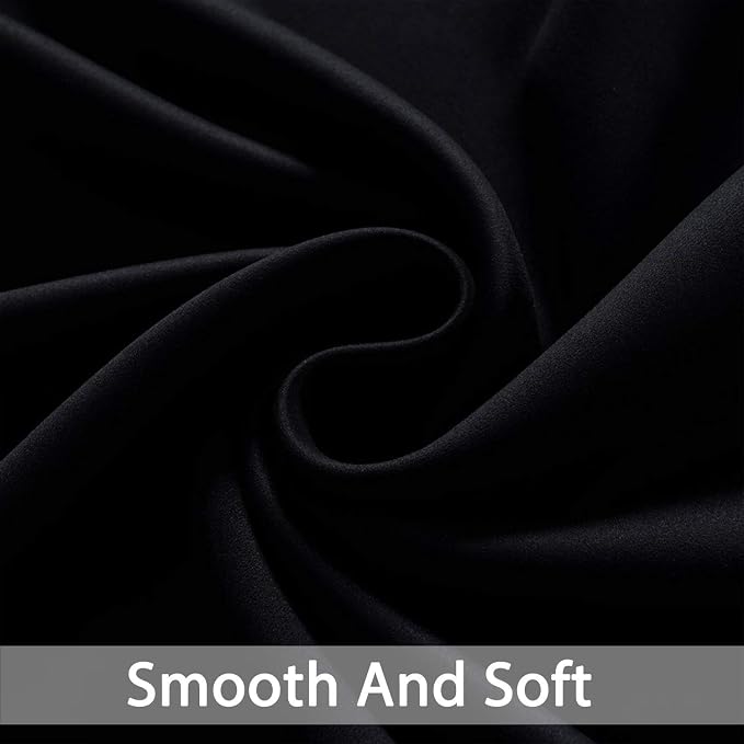 Yakamok Black Room Darkening Curtains 96 inch Sliding Door Drapes | 1 Extra-wide Panel,W100xL96,Soft Triple-weave,Grommet,Blackout Thermal Insulated Drapes,Privacy,Light Reduction,Patio doors