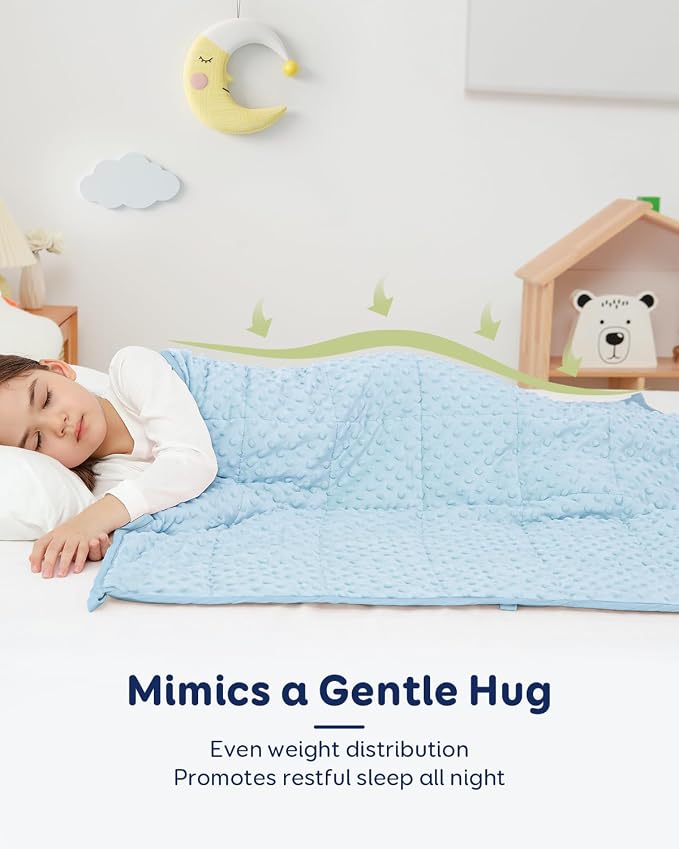 3lbs Weighted Blanket, Cooling Soft Minky Dot Heavy Blankets, 36"x48" | Gentle Hug-Like Comfort, Reversible Cooling & Cozy for All Seasons, 7-Layer for Even Weight Distribution, Machine Washable