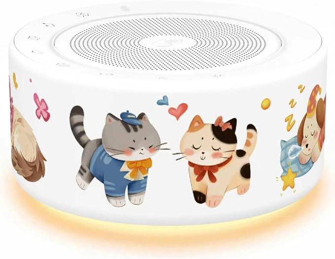 Kipcush White Noise Machine for Baby & Adults, Sleep Sound Machine with 30 Soothing Sounds, 8-Color Night Light, Memory Function, White Noise for Sleeping, Nursery, Office, Travel, Relaxation