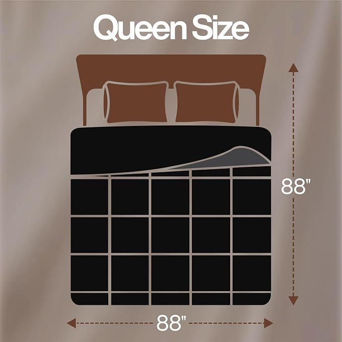 Utopia Bedding Queen Comforter, Duvet Insert, Black/Grey, 88 x 88 Inches | Soft and Fluffy Down Alternative Bed Comforter, All Season, Breathable, Corner Tabs, Box Stitched, Durable, Machine Washable
