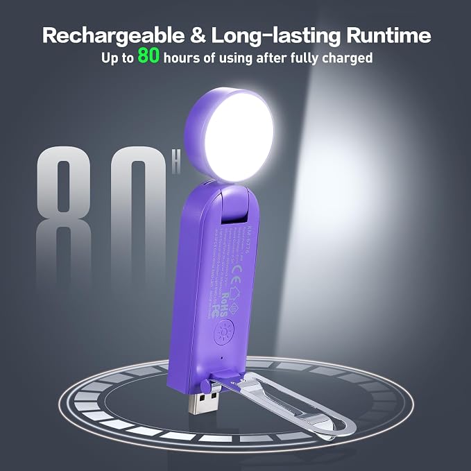 VAVOFO USB Rechargeable Book Light, Bookmark Clip on LED Reading Light | 3 Colors 9 Lighting modes clip on book light, Eye Care Glow for Bed Reading, Christmas Gift for Bookworms, Book Accesories
