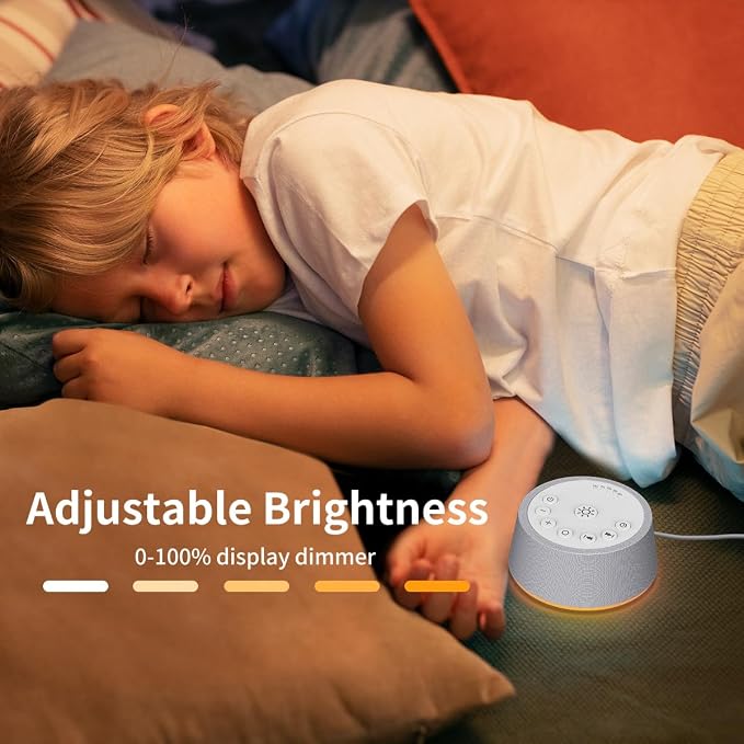 SoundLegend White Noise Sleep Sound Machines 30 Sounds 32-Level Volume 12 Colors Light 5 Timers Adjustable Light Brightness Compact for Everyone Travel Memory Function Gift