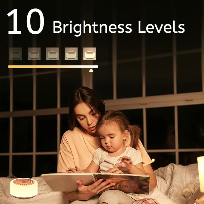 Soother Sleep Sound Machine Night Light White Noise Machine with 30 Soothing Sounds & 12 Color Night Lights for Baby Kids Adults Brown Noise Machine with Timer & Continuous Play for Home Travel Office