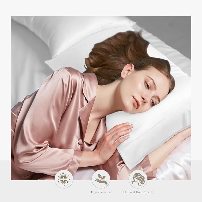 WishSmile Cooling Queen Pillowcases Set of 2 Breathable Cool Silky Soft Rayon Derived from Bamboo Fabric, Moisture Wicking for Hot Sleepers, Hair and Skin Friendly, White, 2 Pack, 20x30IN