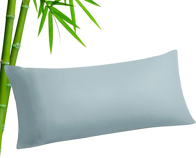 BEDELITE Body Pillow Pillowcase, Rayon from Bamboo, Haze Blue, 20"x54" | Cooling and Breathable Body Pillow Cover for Hot Sleepers & Night Sweats, Silky Soft Full Long Pillow Case, Envelope Closure