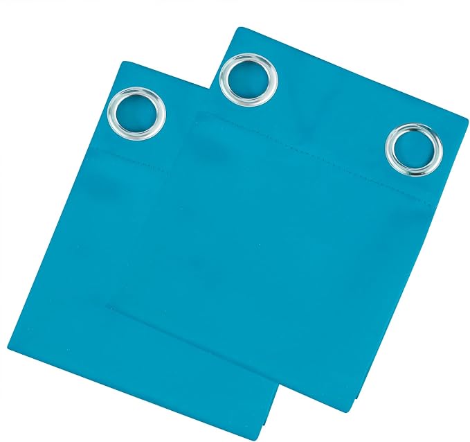 Blackout Curtains 52 x 90 Inch Long Teal Curtains Set of 2 Panels Room Darkening Curtains for Bedroom and Living Room