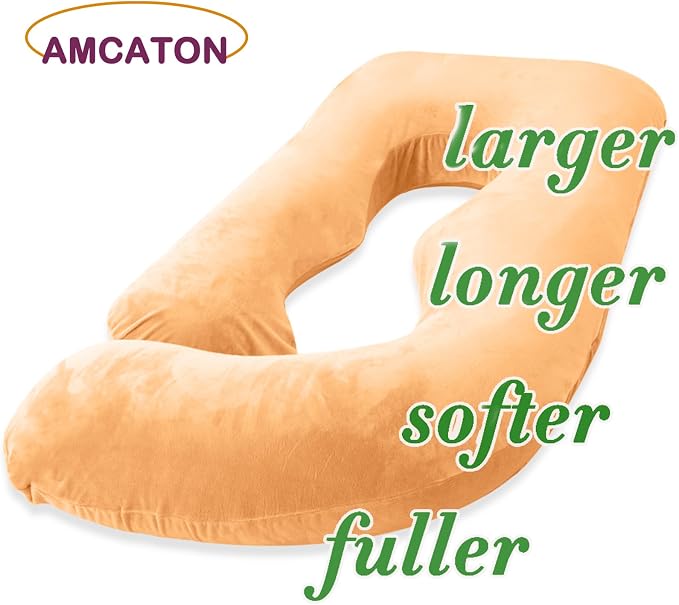 60 Inch Pregnancy Pillow for Sleeping (Brown) | Extra Large U Shaped Body Pillow, Maternity Pillow for Pregnant Women