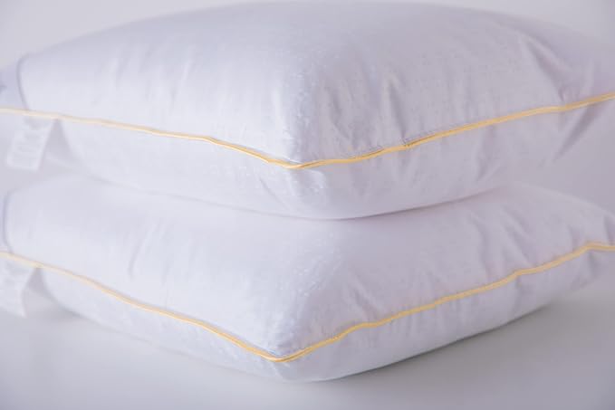 King Goose Down Feather Soft Pillows One Pillow 100% Cotton Supportive Cool Bed Pillows for Back Side Stomach Sleepers