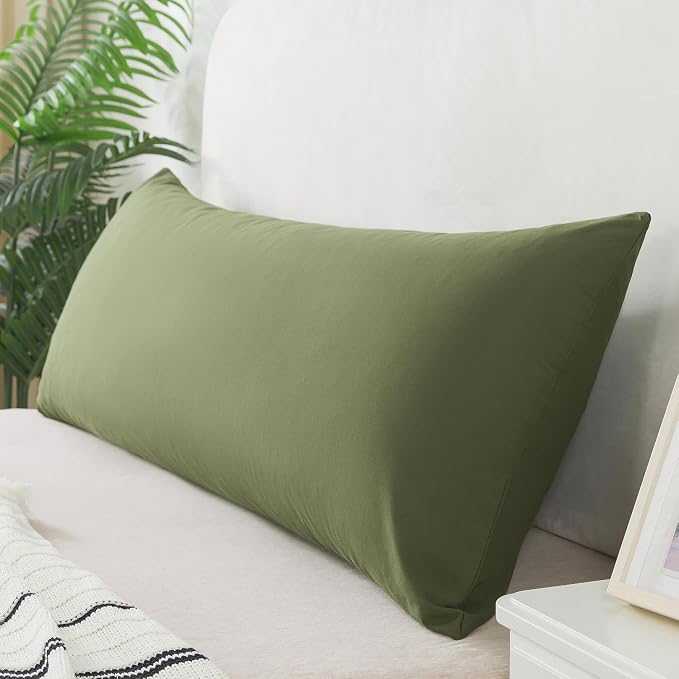 WhatsBedding Memory Foam Body Pillow with Cover, Long Bed Pillow for Adults | Breathable Zippered Cotton Cover,Long Pillow for Sleeping, Firm Pillow Fluffy Supportive for Side Sleepers