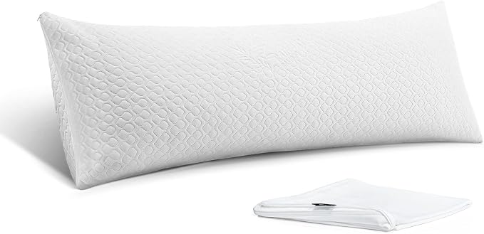 Extra Firm Body Pillow 1.5cm Cubies Memory Foam – Pain Relief & Sleeping & Supportive – with Cooling Cover Hug Pillows 20 x 54 inches