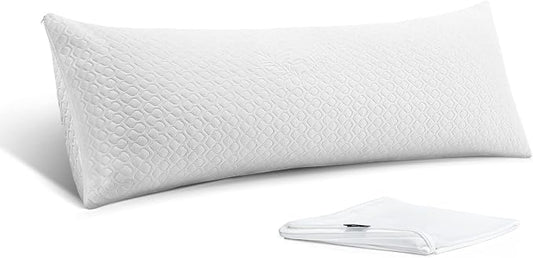 Extra Firm Body Pillow 1.5cm Cubies Memory Foam – Pain Relief & Sleeping & Supportive – with Cooling Cover Hug Pillows 20 x 54 inches