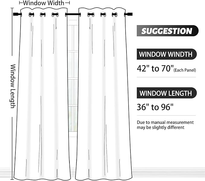 SimpleHome Ombre Black to Grey White Curtains for Living Room 42Wx45L | Room Darkening Curtains for Bedroom,Gradient Light Blocking Curtain,Thermal Insulated Grommet Window Drapes,2 Panels,45 Inch