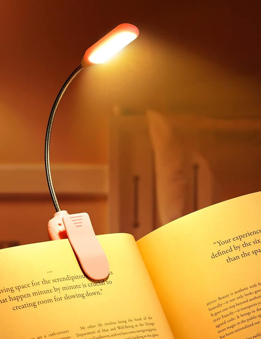 Monotremp Book Lights for Reading at Night in Bed, 80 Hours Runtime Rechargeable Reading Lights for Books in Bed, 3 Brightness Levels × 3 Color Temperatures, 1.3 oz Lightweight | Eye-caring ultralight clip-on, stepless dimming, no flicker, amber mode, ...