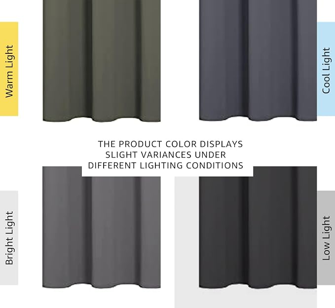 NICETOWN Grey Blackout Curtains for Bedroom 34" Wide x 45" Long 2 Panels | Thermal Insulated Grommet Top Draperies Drapes for Basement, Light Blocking Noise Reducing Window Treatments Home Decor