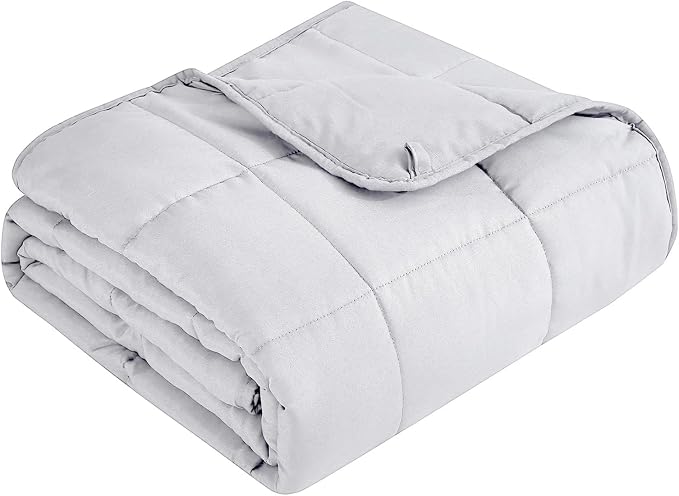 Weighted Blanket for Adults (15lbs 48"x72"), Minky Dots Heavy Blanket for Woman, Man Sleeping, Soft, Cozy and Cooling Weighted Throw Blankets, Machine Washable, Grey