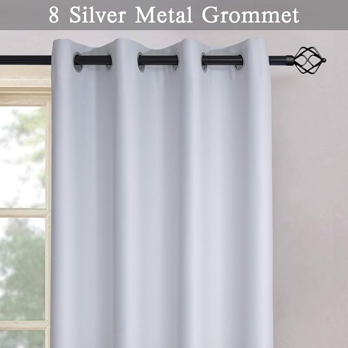 SimpleHome Ombre Gradient Purple White to Gray Curtains for Bedroom,52Wx84L | Room Darkening Curtains,Light Blocking Thermal Insulated Grommet Window Curtains for Living Room,2 Panels,84 Inches Length