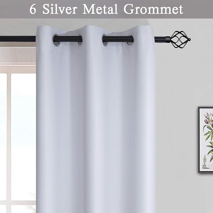 SimpleHome Ombre Gradient Black White to Gray Curtains for Bedroom, 42Wx84L | Room Darkening Curtains,Light Blocking Thermal Insulated Grommet Window Curtains for Living Room,2 Panels,84 Inches Length