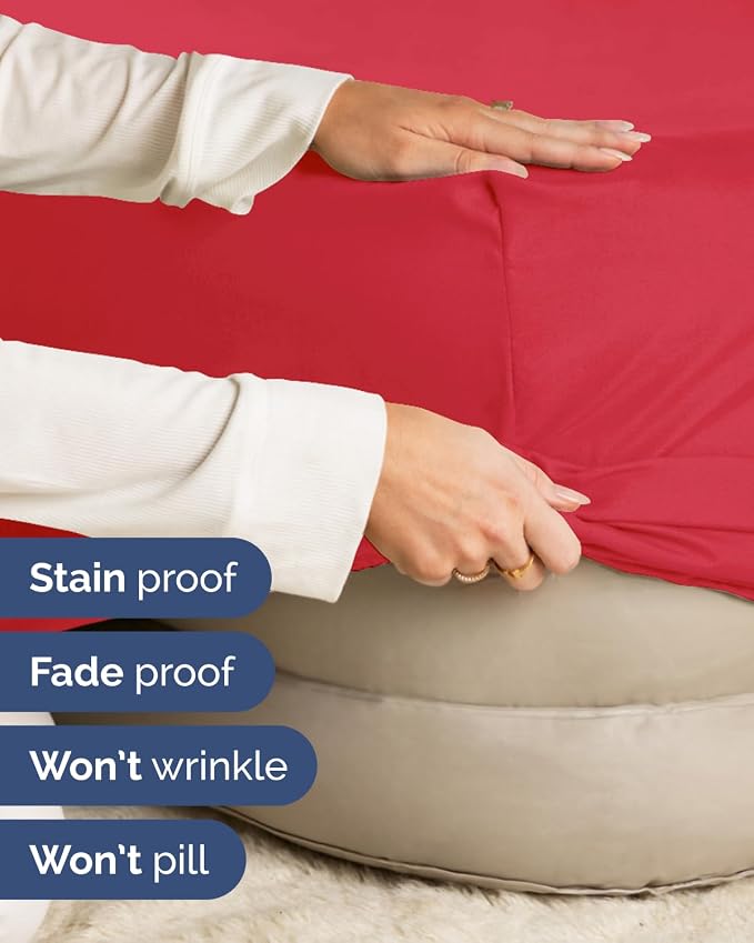 2 Pack Extra Deep Twin XL Fitted Sheets with Extra Deep Pockets - Red | Hotel Luxury Bottom Fitted Sheets Only, Soft, Fade & Wrinkle Free, Breathable & Comfy, All Around Elastic Fitted Sheets