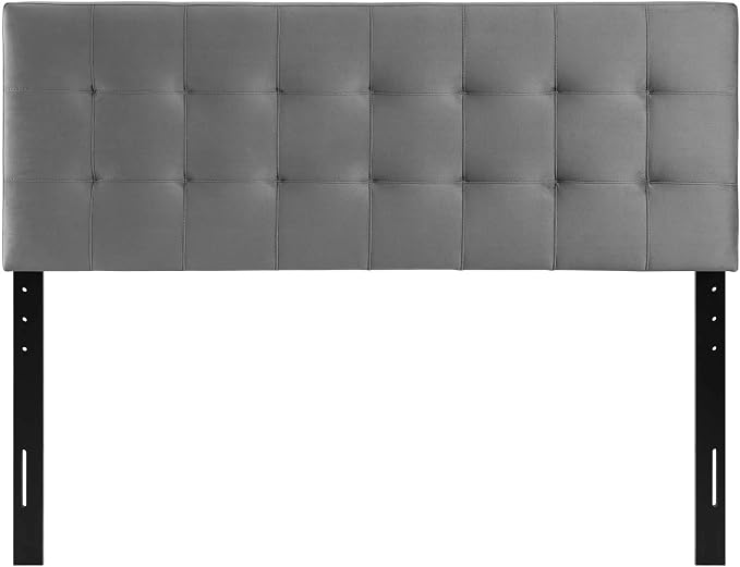 Modway Emily Full Biscuit Tufted Performance Velvet Headboard, Gray