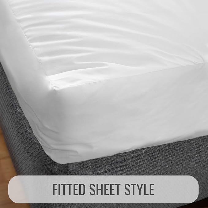 DMI King Size Waterproof Mattress Protector - Fitted, Noiseless Mattress Cover, Soft and Breathable,78" x 80"x 15", White