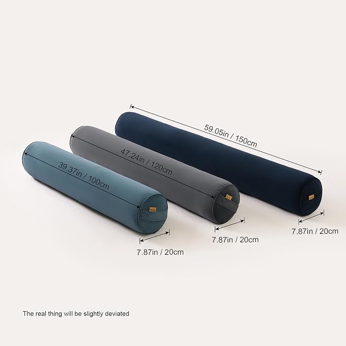 Body Pillow for Adults,Long Round Pillow,Big Cylindrical Pillow,Large Full Bolster Pillows for Side Sleepers (Teal Blue, 39.37"*7.87")