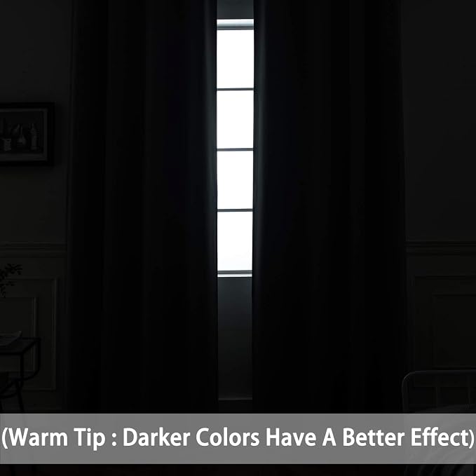 Yakamok Room Darkening Curtains 52x96 inch Length Coral Orange-Living Room | 2 panels,grommet blackout window treatment,thermal insulated,light blocking drapes,privacy protection,bedroom dining room