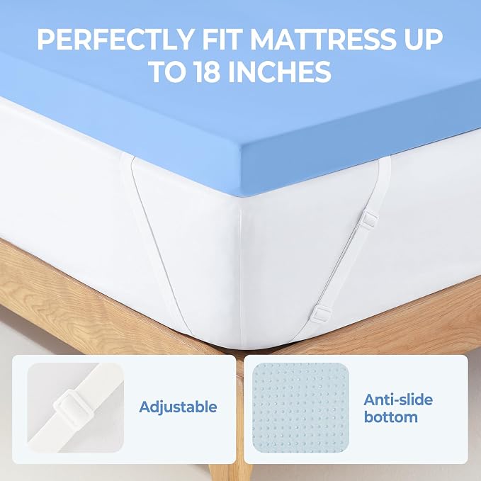Ninemoon 3 Inch Memory Foam Mattress Topper with Cool Nylon-Spandex Cover | Twin XL Size High Density Cooling Gel Infused Foma Bed Topper Pressure Relief Soft Topper