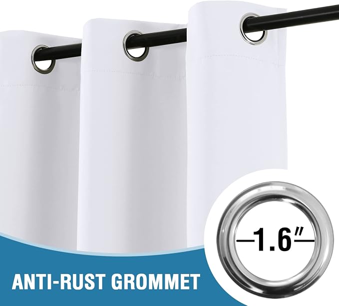 H.VERSAILTEX Doorway Curtain Blackout Closet Door Curtain Room Divider Window Treatment Curtain for Bedroom Thermal Insulated Privacy Drape Soundproof Grommet, 42 x 80 inches, 1 Panel, White