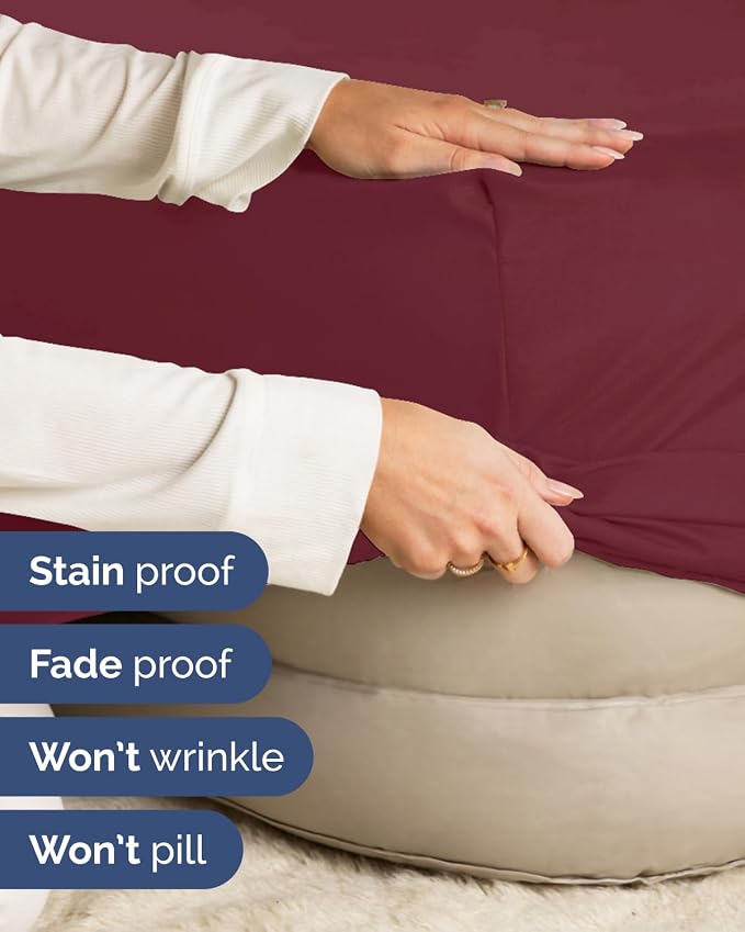 2 Pack Extra Deep King Fitted Sheets with Extra Deep Pockets - Burgundy | Hotel Luxury Bottom Fitted Sheets Only, Soft, Fade & Wrinkle Free, Breathable & Comfy, All Around Elastic Fitted Sheets