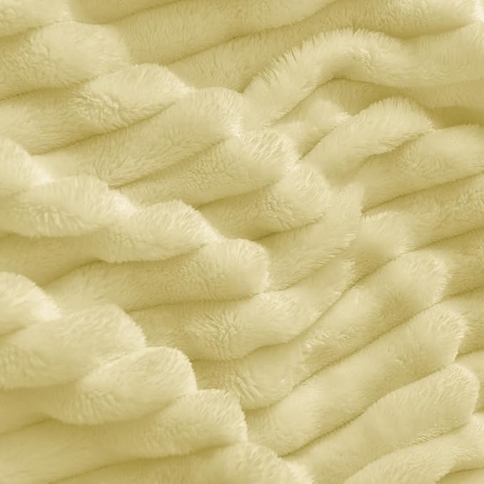 BEDELITE Transparent Yellow Fleece Throw Blanket for Couch, 50x60 Inch | Soft Warm Decorative Fluffy Blanket, Cozy Plush Lightweight Fuzzy Throw Blanket for Bed Sofa Home Room Decor, Gift for Women