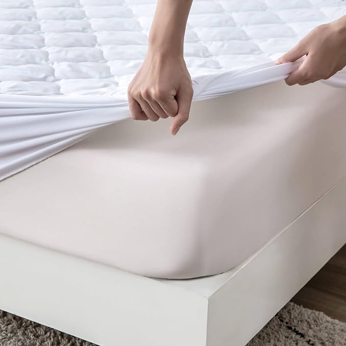 Kingnex Quilted Waterproof Sleeper Sofa Full Mattress Protector Pad 54x72 | Padded Fitted Cover for Pull Out Sofa Bed, Noiseless, Soft Brushed Microfiber Surface