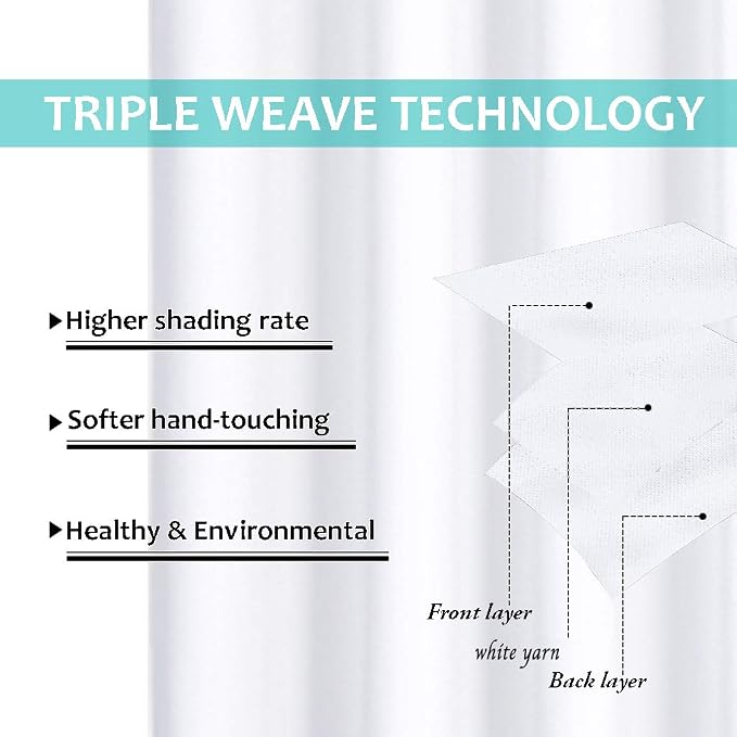 NICETOWN White Blackout Curtains for Bedroom 70" Wide x 95" Long 2 Panels | Full Shading Cold Blocking Super Heavy-Duty Black Lined Drapes for Living Room, Privacy Assured Window Treatment Home Decor