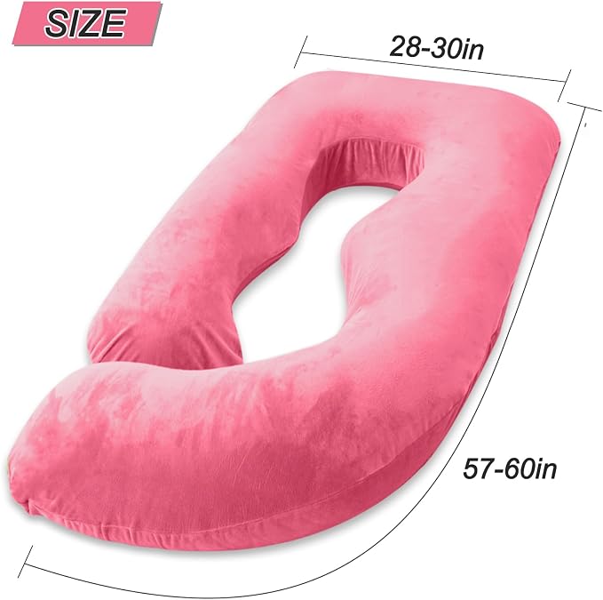 60 Inch Pregnancy Pillow for Sleeping (RED) | Extra Large U Shaped Body Pillow, Maternity Pillow for Pregnant Women