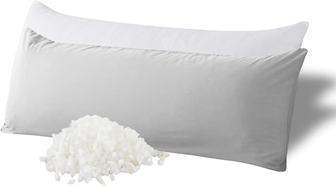 WhatsBedding Memory Foam Body Pillow with Cover, Long Bed Pillow for Adults | Breathable Zippered Cotton Cover,Long Pillow for Sleeping, Firm Pillow Fluffy Supportive for Side Sleepers