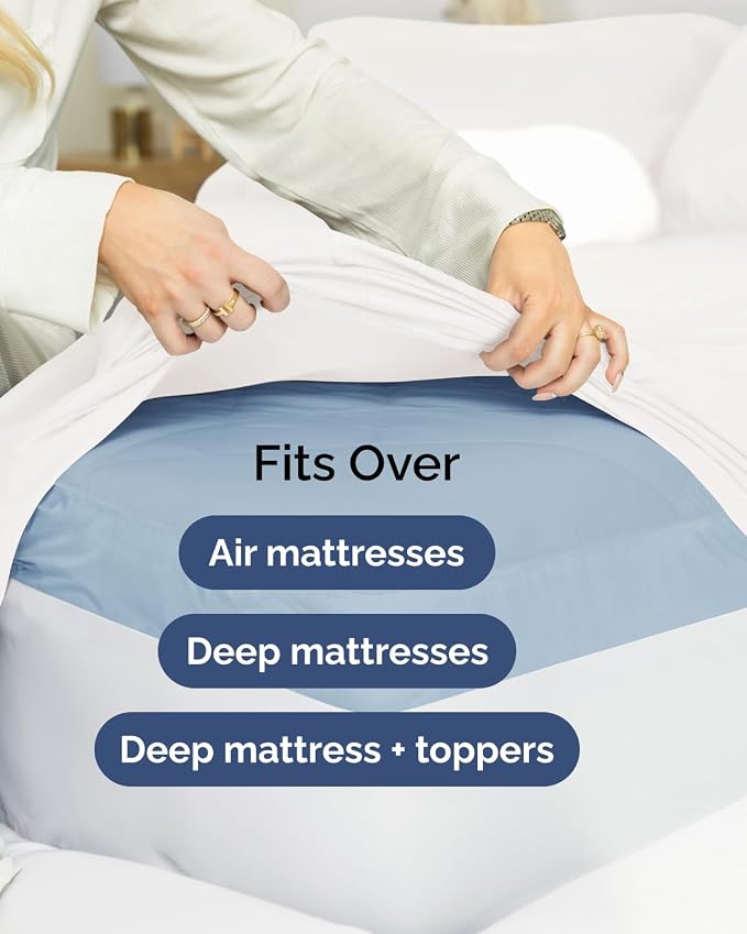 Extra Deep Flex Top Split Head King Sheet Set - 6 Piece Breathable and Cooling Sheets - Hotel Luxury Bedding for Women, Men, Kids & Teens - Easy Secure Fit - Extra Deep Pockets - Antique White
