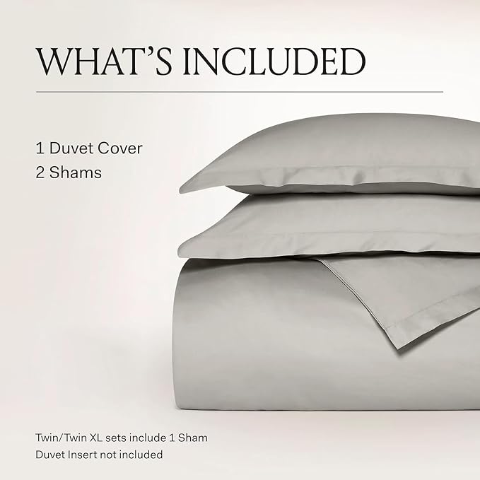BOLL & BRANCH Signature Hemmed Duvet Set, Full/Queen, Juniper | 1 Duvet Cover, 2 Shams - Luxury 100% Organic Cotton - Buttery Soft, Hidden Closures