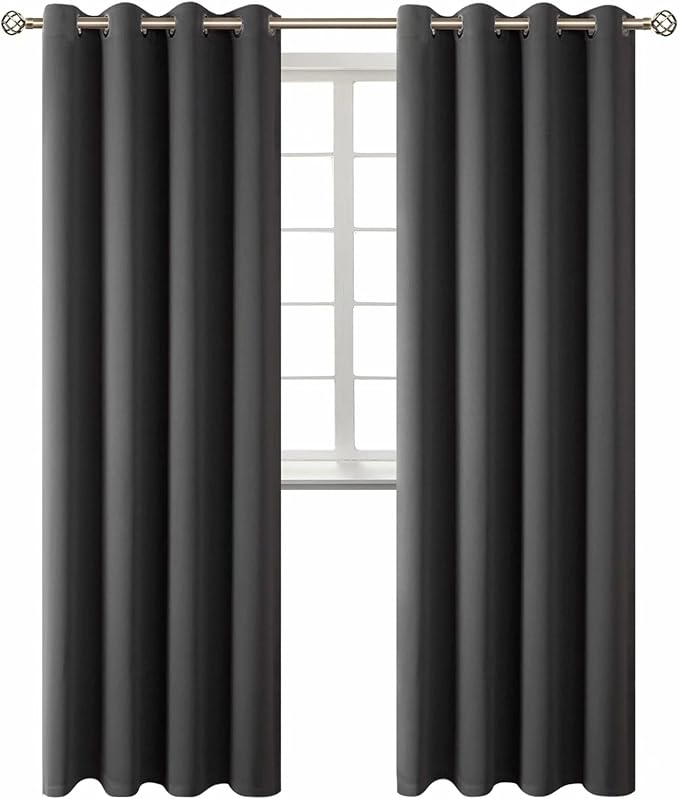 BGment Blackout Curtains for Living Room - Grommet Thermal Insulated Room Darkening Curtains for Bedroom, 2 Panels of 52 x 95 Inch, Dark Grey | Grommet Top, Black Out, Extra Long, Room Darkening, Sunblock, Thermal Insulated, Window Drapes for Bedroom, ...