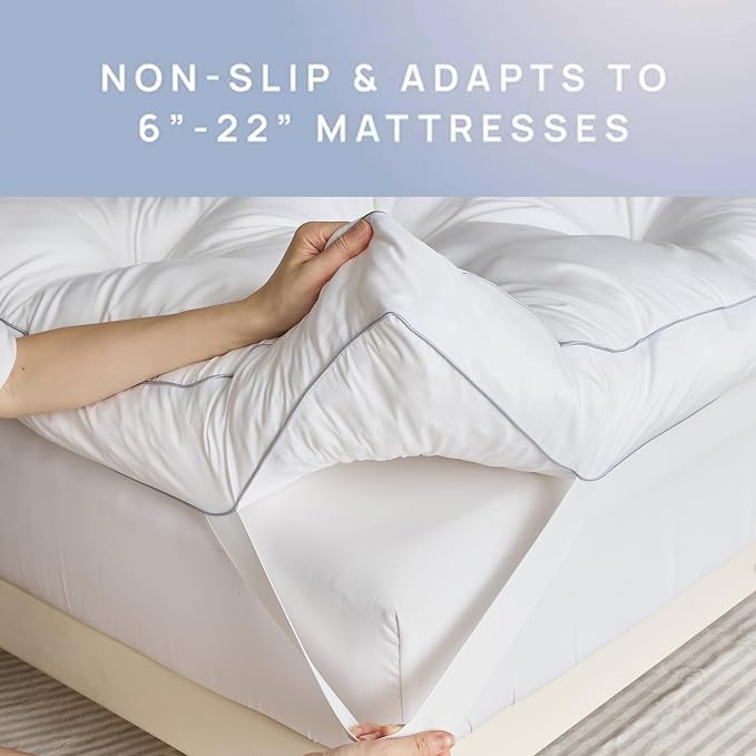 SHOUREN 5 Inch Memory Foam Mattress Topper Twin for Back Pain Relief | Extra Thick Gel Memory Foam Topper with Pressure Relief, Body Contouring Support, 4-Way Straps and Long-Lasting Comfort
