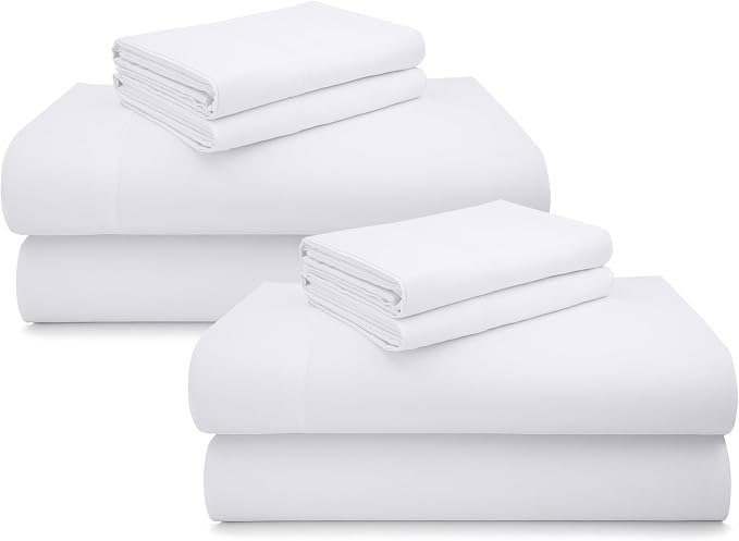 California Design Den 2 Pack 600 Thread Count King Size Sheets Set, White | 100% Cotton Sateen Backed by Good Housekeeping Seal, Soft & Smooth, 16" Deep Pocket, All-Around Elastic, Durable, Easy Care
