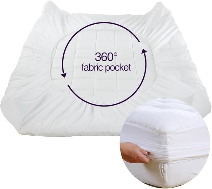 EASELAND King Size Mattress Pad Cotton Pillow Top Mattress Topper White | Cooling Mattress Cover Cotton Top,8-21" Deep Pocket Protector,78x80 Inches,Boxing Quilted & Machine Washable