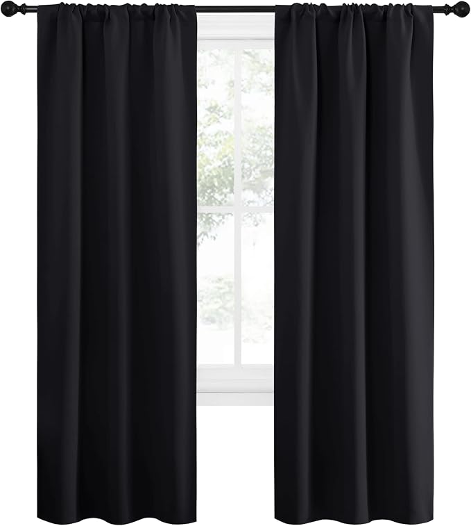 NICETOWN Halloween Black Out Curtain Panels for Kitchen - Energy Smart Decoration Thermal Insulating Blackout Drapes/Draperies for Small Window (2 Panels, 34 inches Wide by 72 inches Long) | Halloween Energy Smart Decoration Thermal Insulating Drapes D...