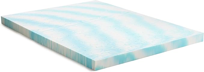 Linenspa 4 Inch Swirl Gel Memory Foam Mattress Topper, King Size – Cooling Gel Infused, Ventilation Holes – Pressure Relieving Bed Topper – CertiPUR Certified