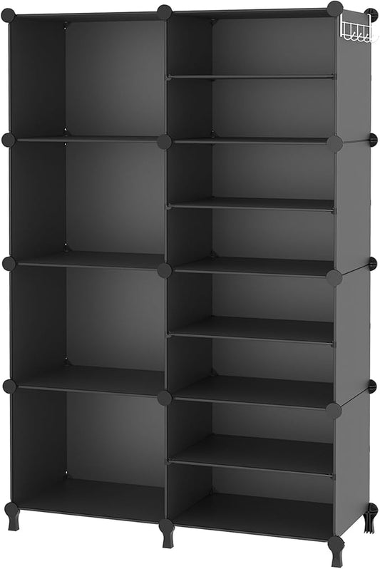 AWTATOS Closet Organizer 8 Cube Closet Storage Shelves, Black | Closet Organizers and Storage, DIY Stackable Cubby Shelving, Clothes Organizers for Closet Bedroom Living Room Office
