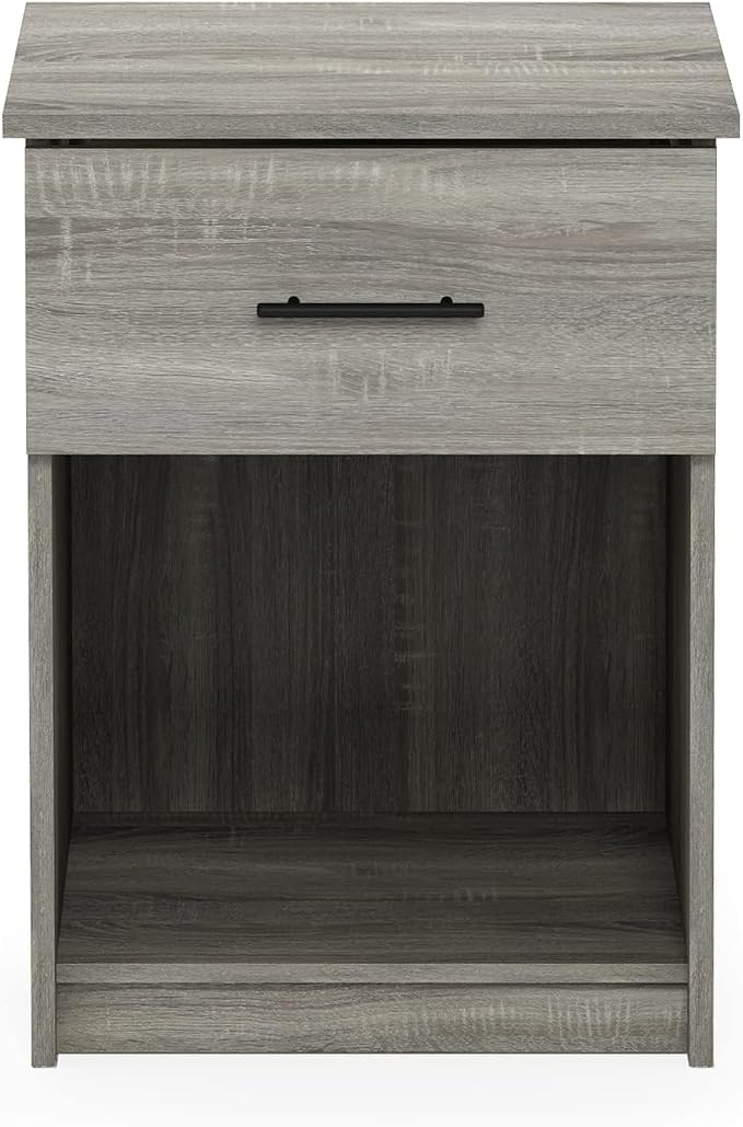 Furinno Tidur Nightstand, French Oak Grey