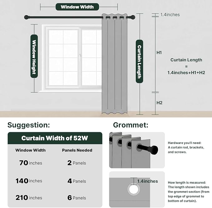 H.VERSAILTEX Thermal Insulated Blackout Curtains for Bedroom 63 Inches Long Grommet Window Treatment Panel for Living Room Energy Efficient Curtains - Solid in Navy Blue - One Panel, 52" W x 63" L
