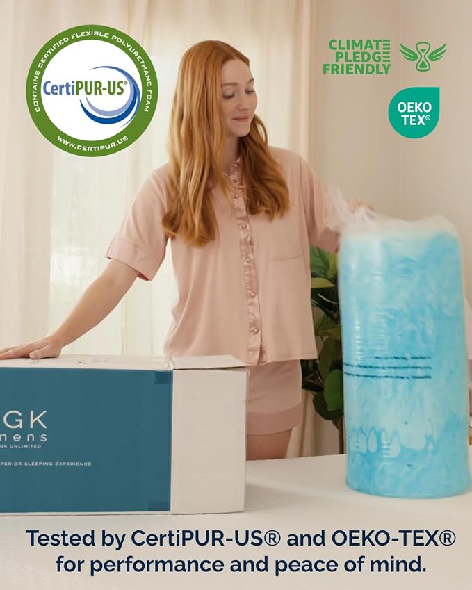 2 Inch Queen Memory Foam Mattress Topper - Cooling Gel Mattress Pad | Cooling Gel Infused Bed Topper, Soft Ventilated Mattress Pad for Pressure Relief & Pain-Free Sleep, CertiPUR-US & Oeko-TEX