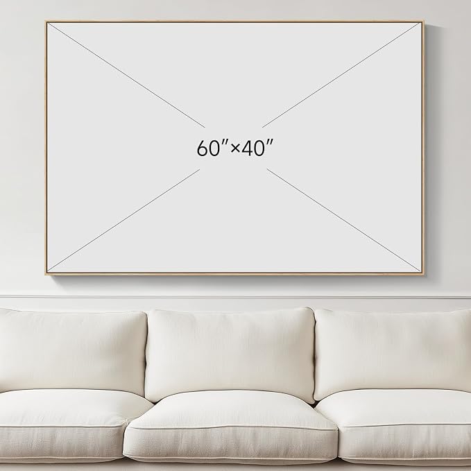 Extra Large Framed Beige Blue Coastal Abstract Wall Art, Horizontal 60x40 | Oversized beach pictures, Canvas prints, Wood frame, Modern paintings, Wall decor for living room bedroom dining room office