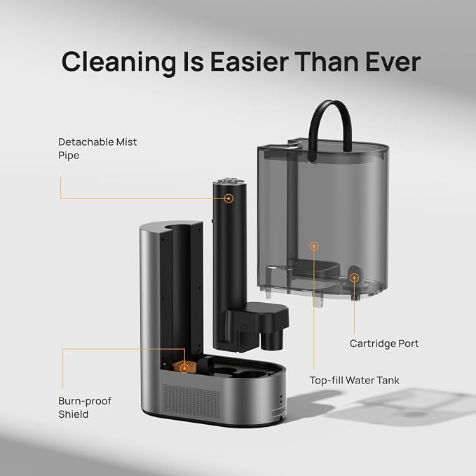 DREO 6L Smart Humidifiers for Bedroom, Warm & Cool Mist for Large Room | 60-Hour Quiet Runtime, 500ML/H Output, Smart Humidity Sensor, Indicator Light, App Control, Works with Alexa & Google, Silver