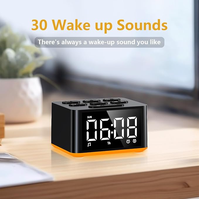 3-in-1 Sound Machine White Noise Machine Dual Alarms 12 Color Night Lights 30 Soothing Sounds 15 Wake Up Sounds 32 Volume for Baby Adults Kids Sleep Timer Memory Function Backup Battery Alarm Clock